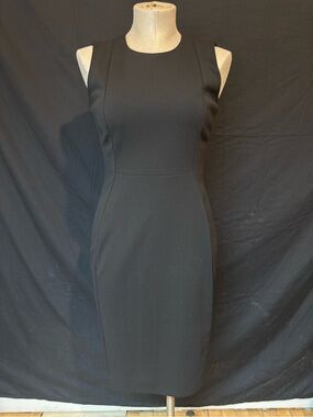 Calvin Klein Black Sleeveless Midi Sheath Dress